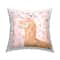 Stupell Industries Fluffy Floral Alpaca Cute Pink Heart Pattern Throw Pillow, 18" x 18"